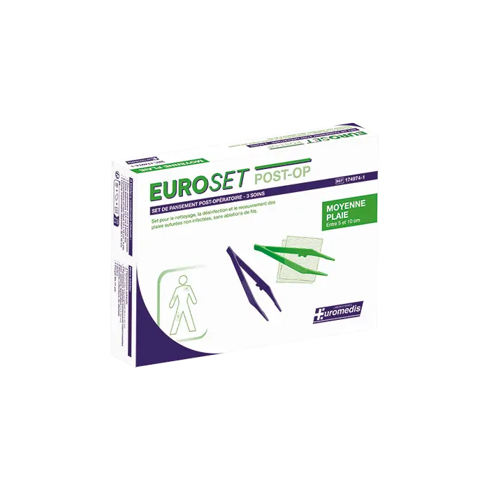Set de Pansement Post Opératoire - Plaie Suturée non Infectée - Moyenne Plaie Euroset - Euromedis