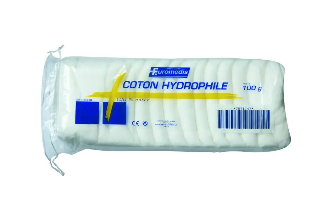 [ALO-PANSMT-EUMED-100-5425032541911] Coton Hydrophile - 100g - Euromedis