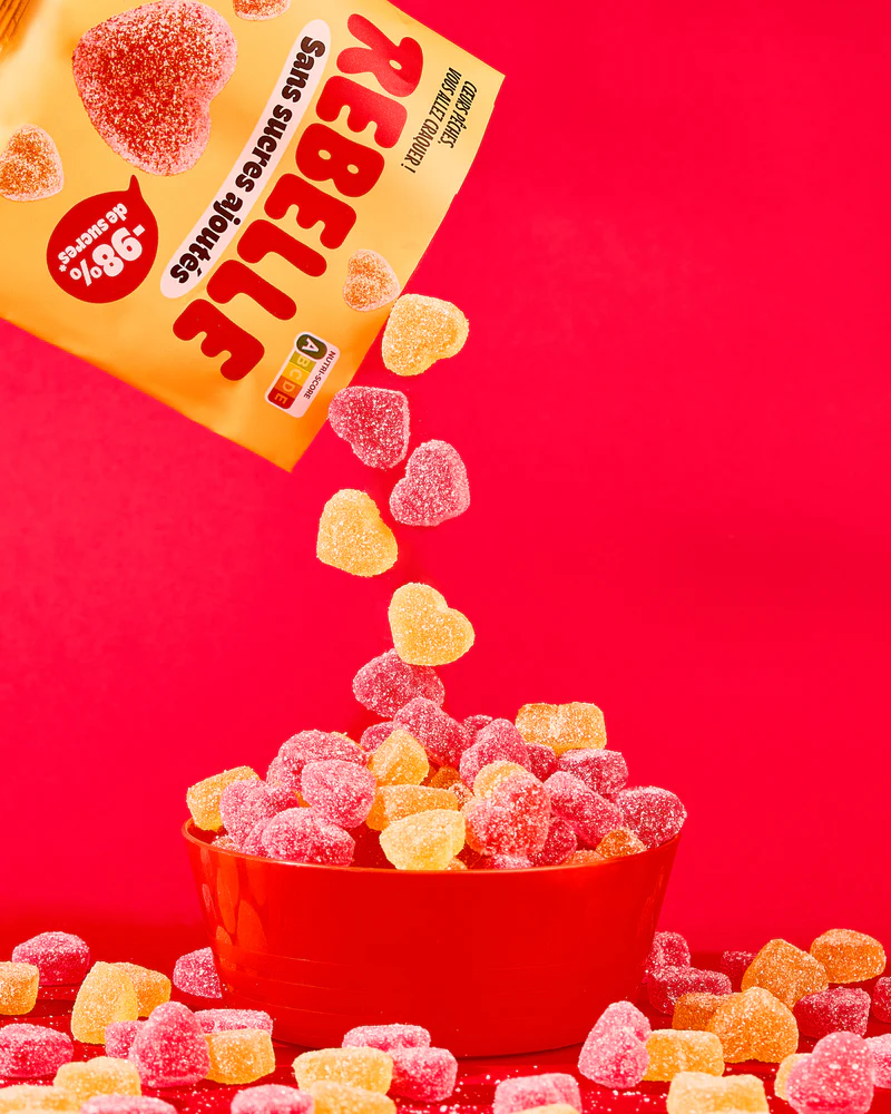 Bonbons Cœurs pêche - Rebelle