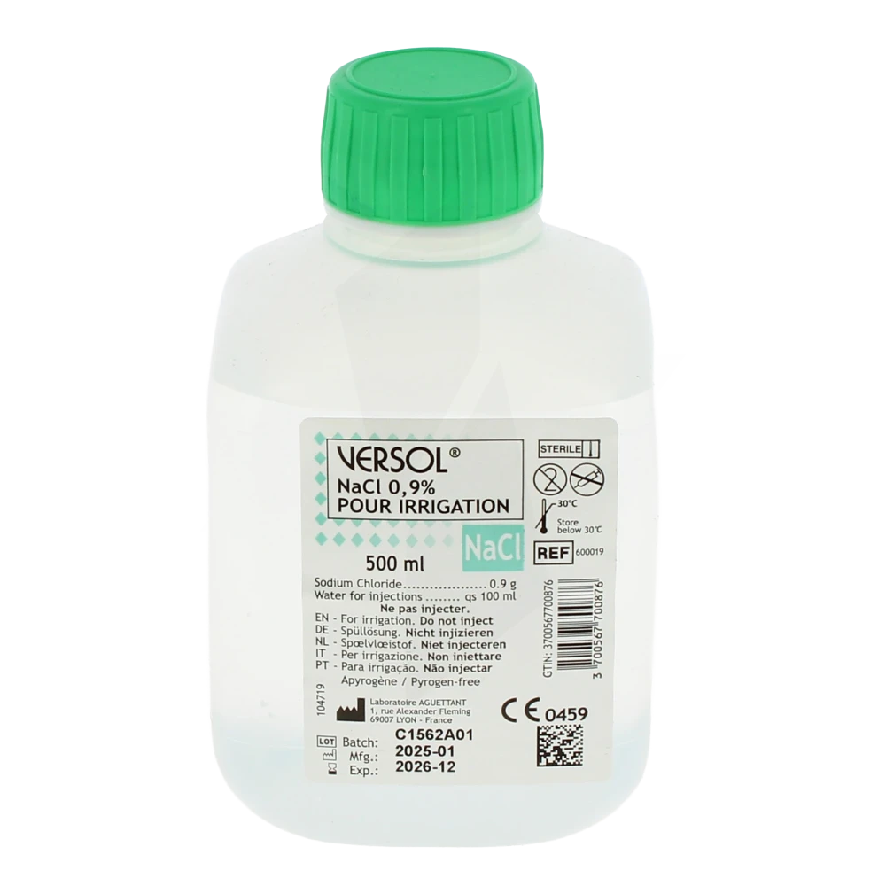 [3401073958231] Serum Physiologique VERSOL NACL 0,9% 500ml Stérile