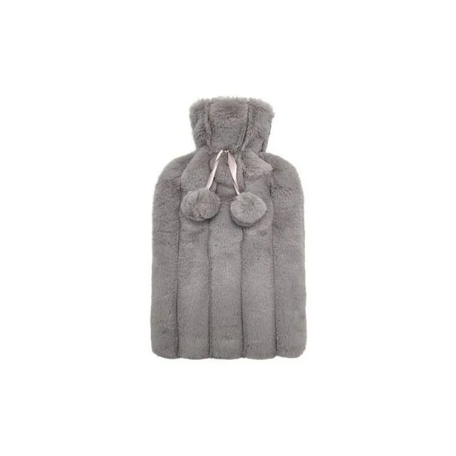 [3760424430704] Bouillotte fourrure pompon grise