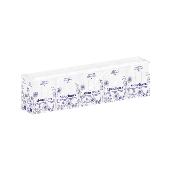 Mouchoirs en étui compact de 10 paquets 