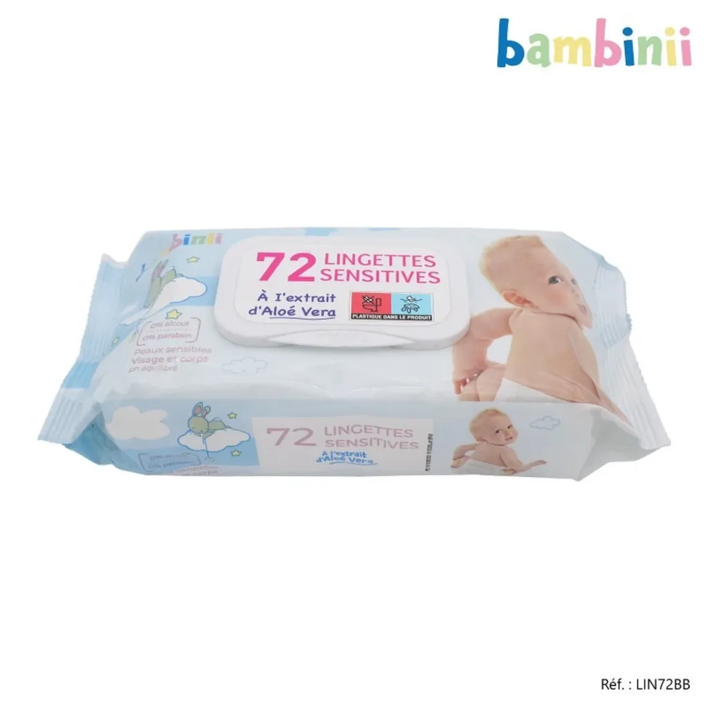 Lingettes bébé BAMBINII X 72