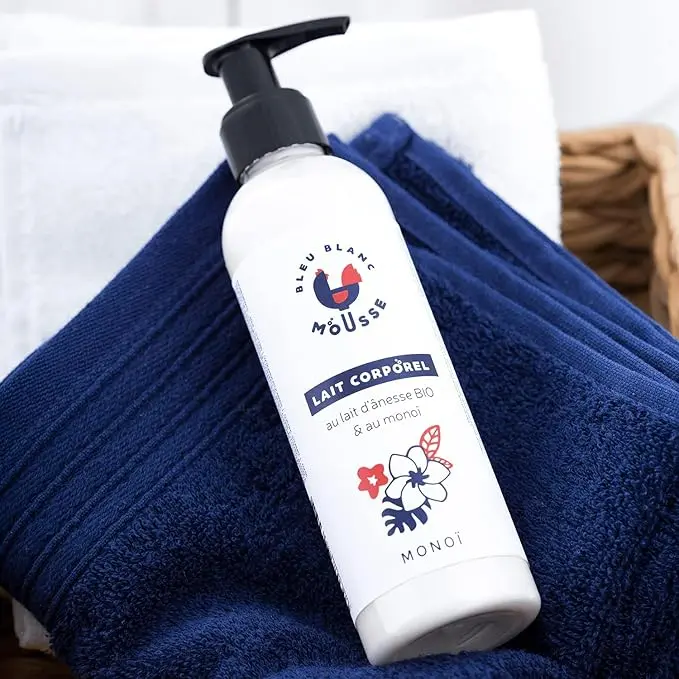 [ALO-SOIN-BBM-ARGAN-200-3760326780310] Soin Lait Corporel au Lait d'Ânesse - Bleu Blanc Mousse (Argan)