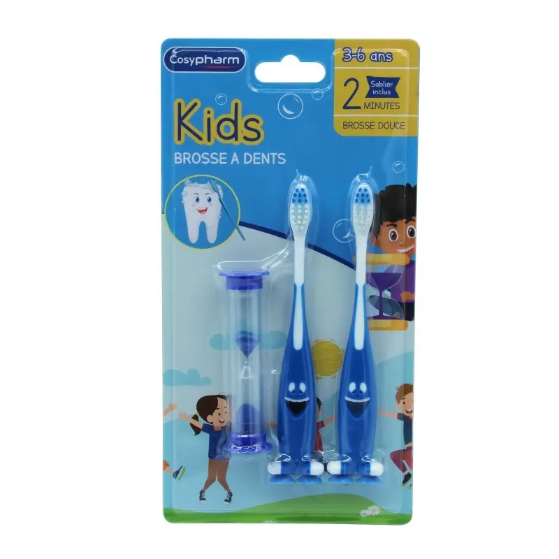 [ALO-HYGBUC-COSYP-BLEU-196] Brosses à Dent Enfant & Sablier - Cosypharm (Bleu)