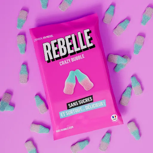 [ALO-BONBON-REBEL-GUM-3770028156177] Bonbons Crazy Bubble - Rebelle