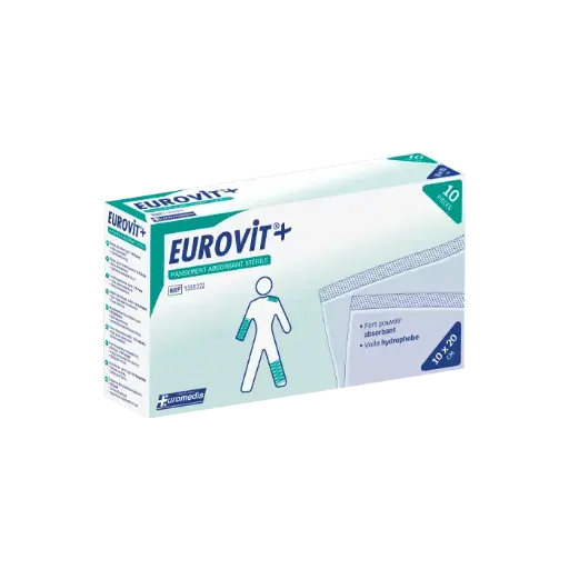 [ALO-PANSMT-EUMED-10X20-6926515486334] Pansements Absorbants non Adhérents Stériles - 10x20cm - Eurovit+ 
