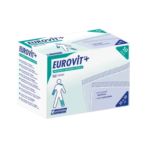 [ALO-PANSMT-EUMED-15X20-6926515486433] Pansements Absorbants non Adhérents Stériles - 15x20cm - Eurovit+