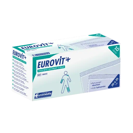 [ALO-PANSMT-EUMED-20X25-6926515486686] Pansements Absorbants non Adhérents Stériles - 20x25cm - Eurovit+