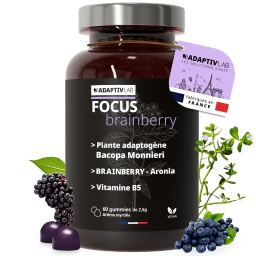 [ALO-CMPLNT-ADLAB-60-150-3760324790946] FOCUS Brainberry - 60 Gummies - AdaptivLab 