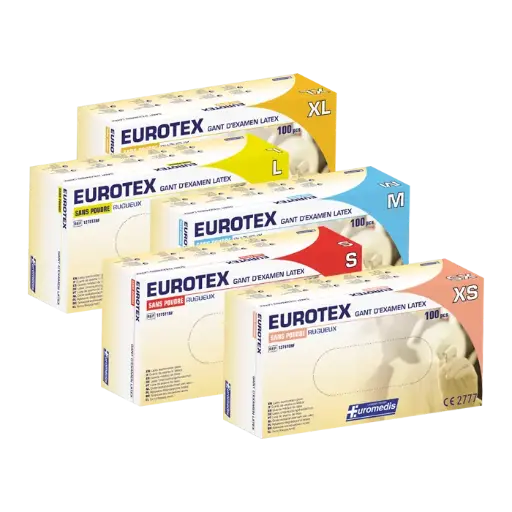 Gant d'examen en latex sans poudre 240 mm - Eurotex