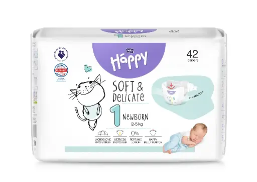 HAPPY – Couches Bébé Nouveau Né – T1 (2 à 5kg)