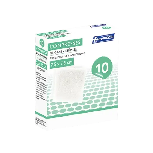 Compresses de gaze stériles - 8 plis